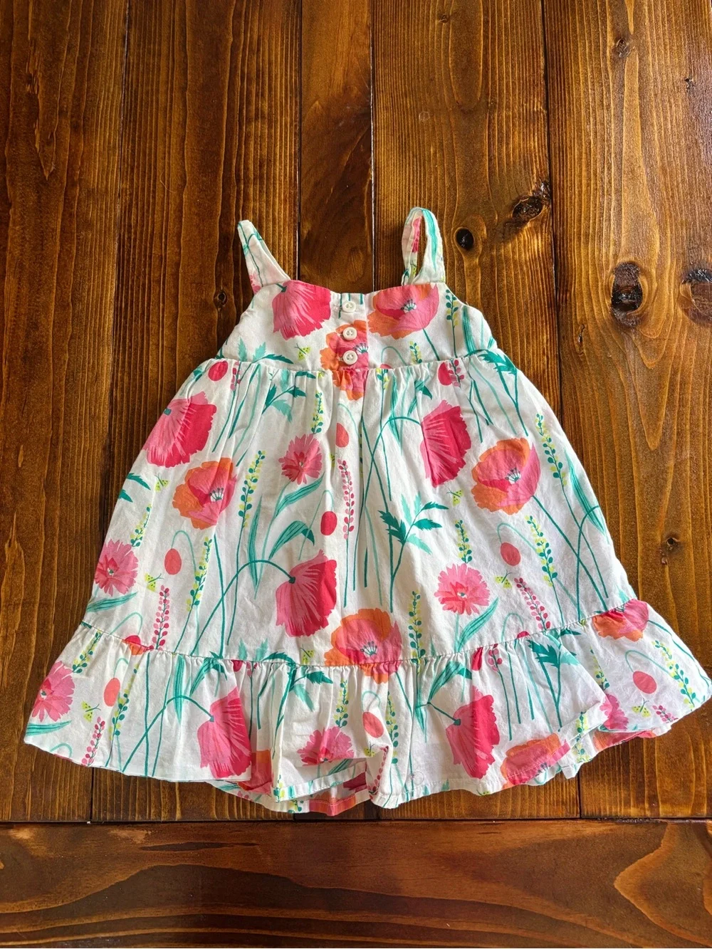 babyGap Girls 18-24M Floral Sundress Sleeveless Square Neck Ruffle 100% Cotton
